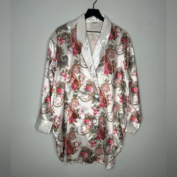 Vintage NWT KATHRYN Silky Floral Long Sleeve Nightgown Size‎ L - Picture 5 of 16